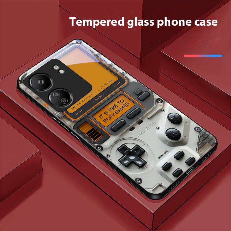Console di Gioco Per Xiaomi Redmi 13C Note13 12 Pro Plus 5G Note 9 13T Pro POCO X6 F5 F6 Custodia Nera in Vetro Temperato per Telefono
