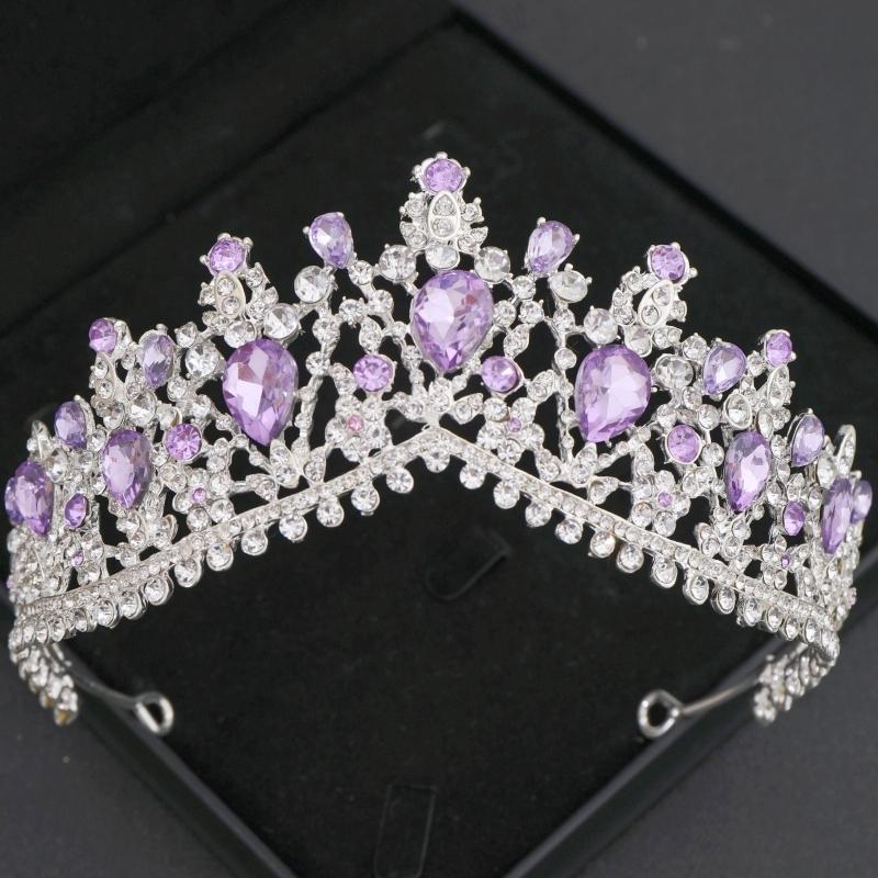 Barocke Kristall Diademe und Kronen Stirnband für Damen Strass-Abschlussball Diadem Braut Hochzeits-Haarschmuck Schmuck Krone Diadem