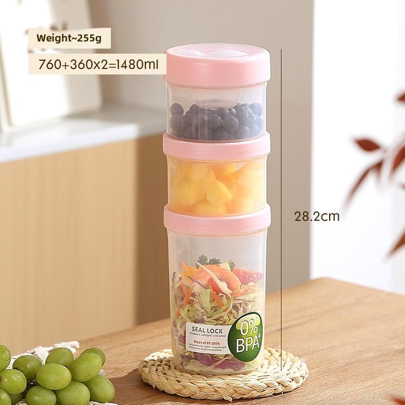 Portable Salad Bowl With Sealed Lid For Light Meals And Snacks