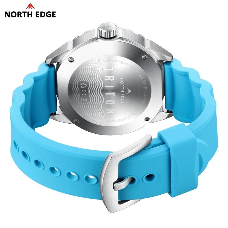 NORTH EDGE 2025 Neue TRITON Solarbetriebene Taucheruhr Herren Luxus Quarzuhren für Herren 316L Edelstahlgehäuse Wasserdicht 300M