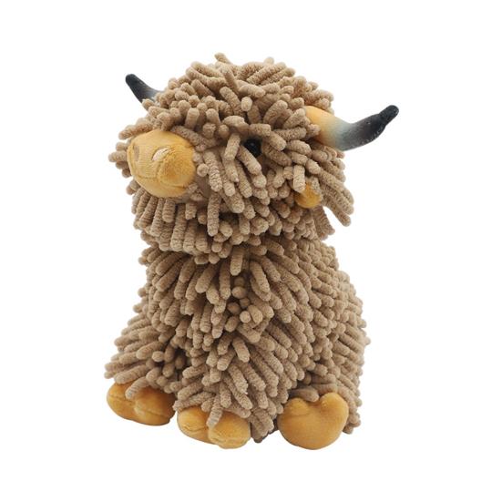 Fuzzy Animal Hand Towel Chenille Highland Cow Decorative Towel Cute Doll Absorbent Hand Towel