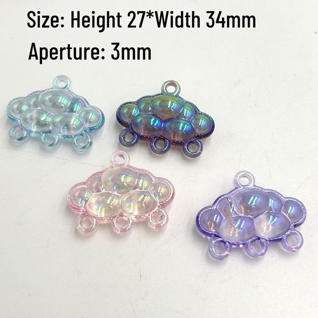 27x35mm UV-Plated Transparent Acrylic Cloud Pendant for DIY Phone Chains and Car Hangings