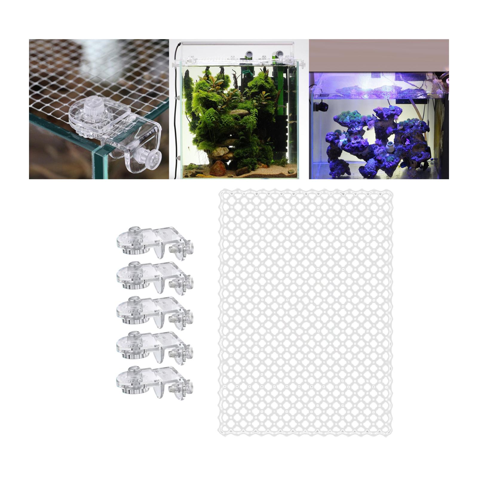

Transparent Mesh Aquarium Screen Net Anti Escape Covering Replacement Net for Fish Tank Bird Cage чистый