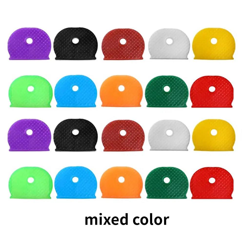 10pcs 24pcs 32pcs Color Key Sleeve Mixed Color Soft Silicone Elastic Key Ring DIY Key Pendant Marking to Distinguish 2030