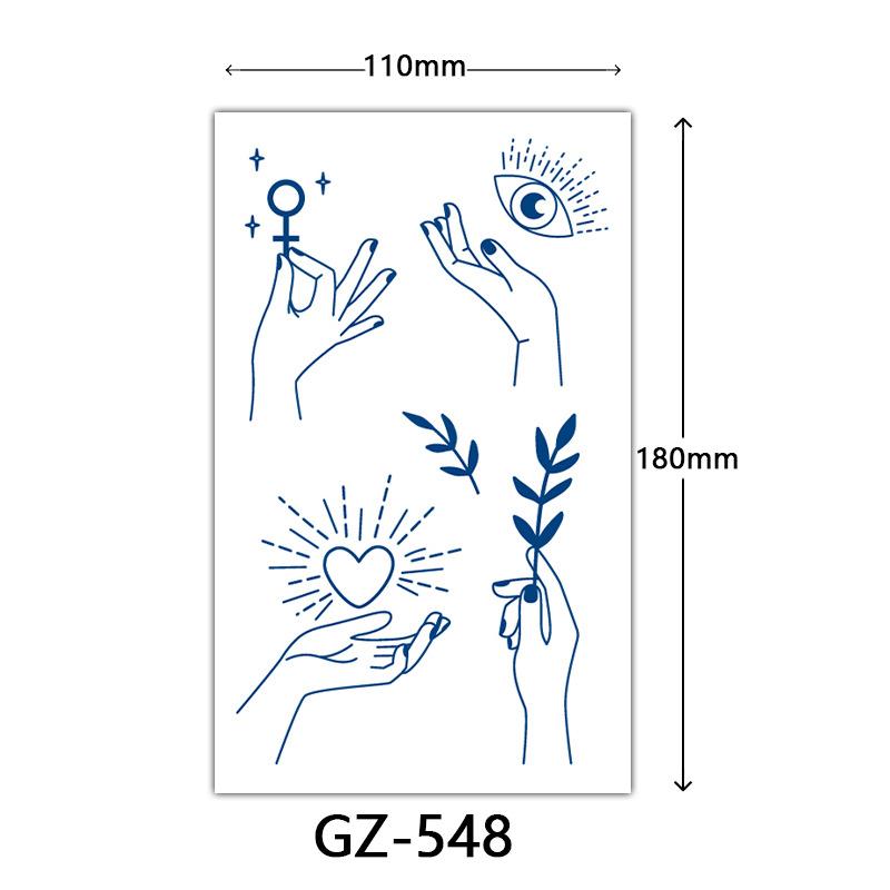 Juice Tattoo Stickers, Herbal Tattoo Stickers, Semi-Permanent English Letter Tattoo Stickers Tattoo