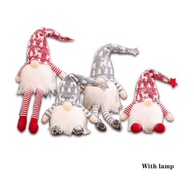 Led Christmas 2pcs Gnomes Plush Santa Doll Xmas Gonk Dwarf Decor Ornaments Gifts