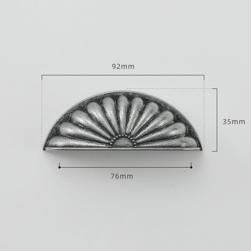 Semicircle Shell Cabinet Handles Wear Resistant Solid Zinc Alloy Drawer Pulls for Laundry Room Cabinet Headboard Upgrade