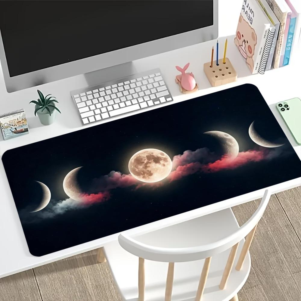 Celestial Moon Phase Large Desk Mat Nonslip Rubber Gaming Mousepad Hd Print Keyboard Pad For Office Laptop Gamer Pc Accessories