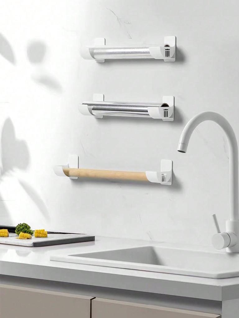2pcs No Punching Trash Bag Dispenser Plastic Bag Holder, Home Organization Kitchen Organizers And Storage