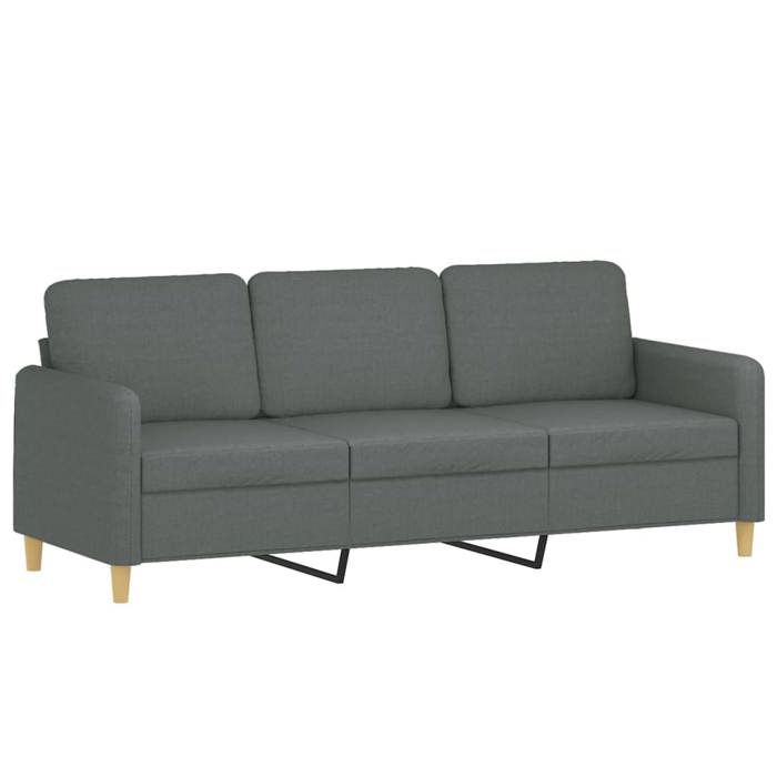 VidaXL Canapé à 3 places Gris foncé 180 cm Tissu 359487