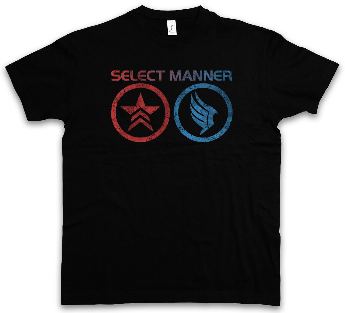 SELECT MANNER T-Shirt Mens Womens Tees Top Jack Commander Mass Good Effect Evil Normandy Sheppard L