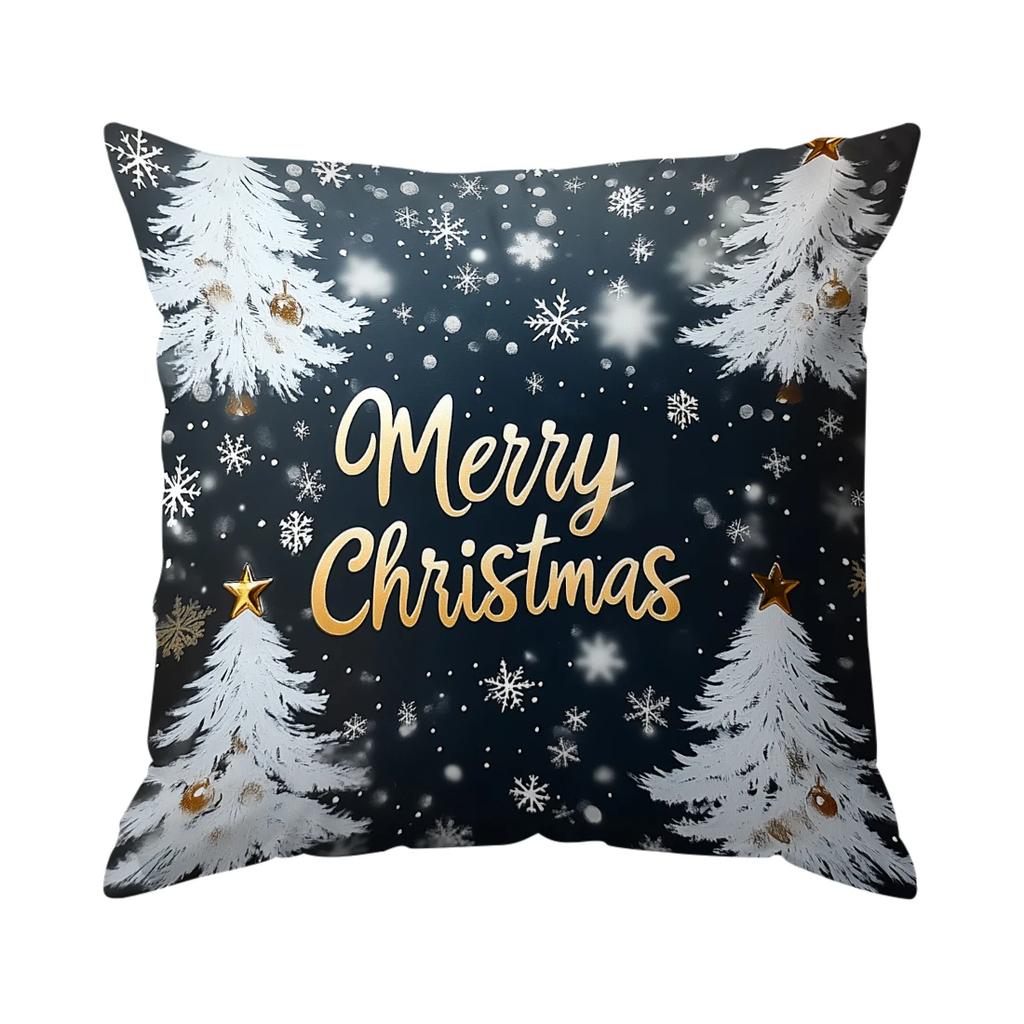 Short Plush Material Pillowcasemerry Christmas Decorative Pillowcase 18X18 Inch Pillow Covers Throw Pillows Cushion Cases For Ho