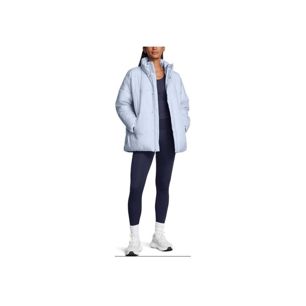 Under Armour Echo Womens Outdoor Series Sports Warm Stand Collar Short Duck Down Jacket Women Jacket Cloud-Mist-Blue 1388429-464