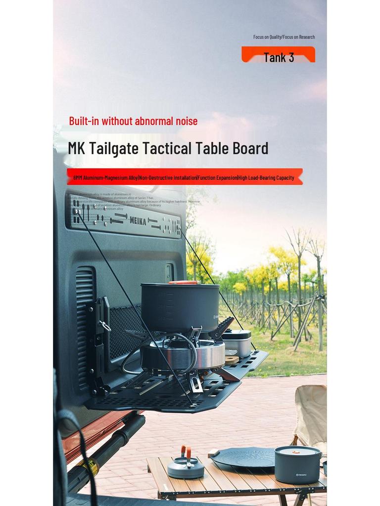 Fits Tank 300: Tailgate Storage Rack & Folding Table Extension for Trunk Off-Road Use