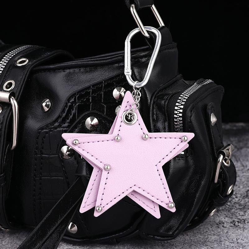 Five-Pointed Star Keychain Handmade Drilling And Puncture Colorful Creative Bag Pendant Backpack Decoration