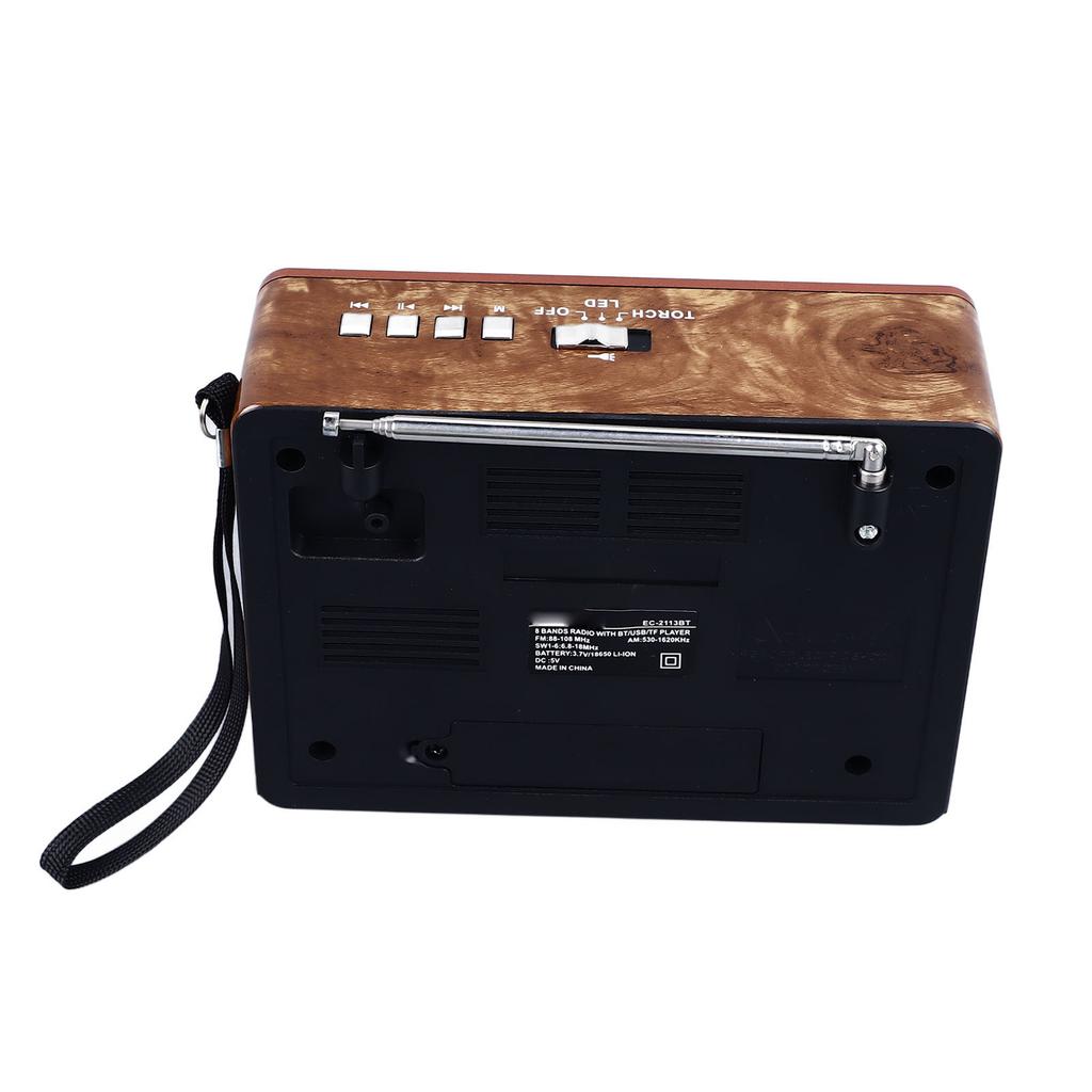 Retro Radio AM FM SW Vintage Radio Uhr Klarer Klang Holzmaserung Multifunktionaler MP3-Player mit Bluetooth für Draußen für Zuhause