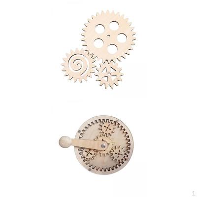 4Pcs Wooden Child Busy Board DIY Parts,Hand Crank Gear and Set Educational Toys
