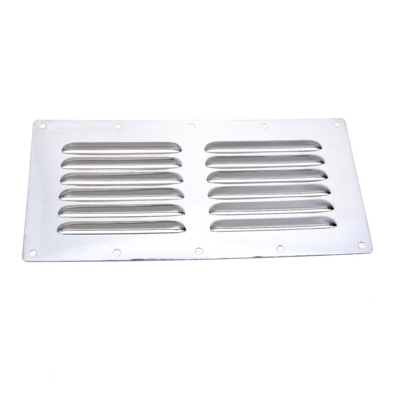 Boats Stainless Steel Vertical Rectangular Louvered Vent Cover 230mm*115mm Marine Square Air Vent Grille Metal Wall Ventilation