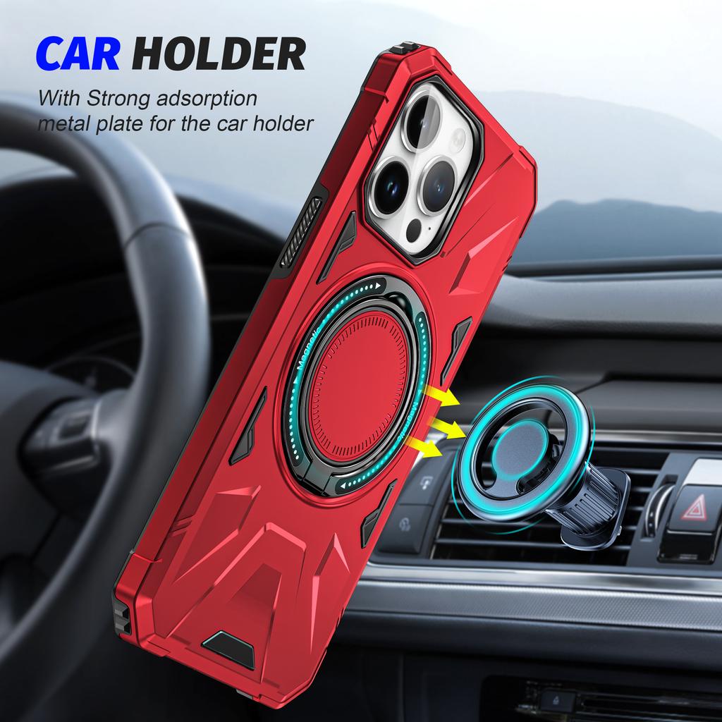 For iPhone 15 Pro Case Anti-fall TPU+PC Phone Cover with Metal Bracket