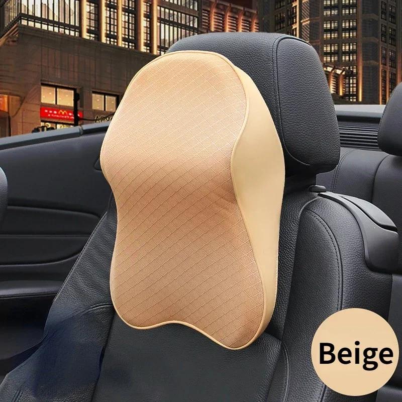 Car Seat Headrest Pad 3D Memory Foam Pillow Head Neck Fabric Cushion Foam Memory Breathable Support Mesh