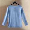 Women's Fashionable And Casual Shirt Long Sleeve Round Neck -color Cotton And Linen Blouse Top