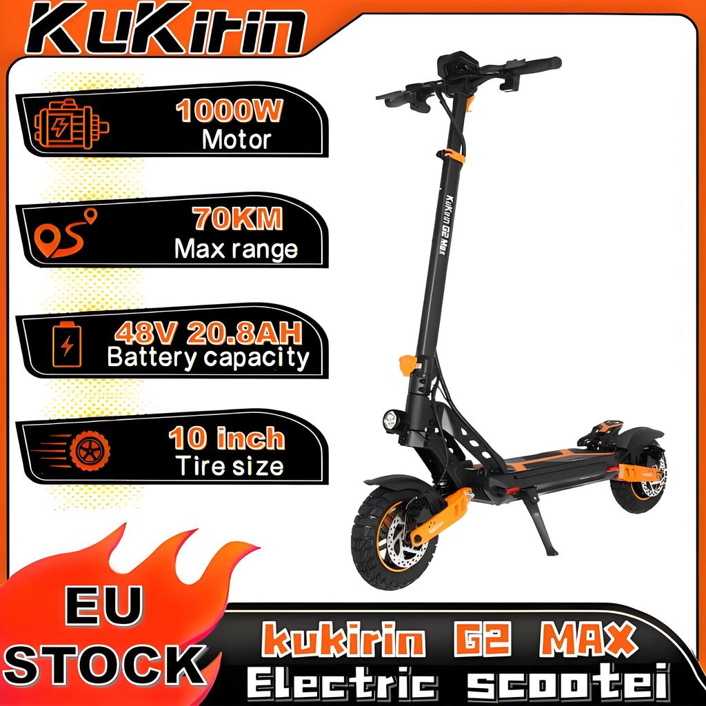2026 KuKirin G2 Max skládací elektrická koloběžka 1000W 48V 20Ah dojezd 55 km/h 70 km kola 10 ″ terénní