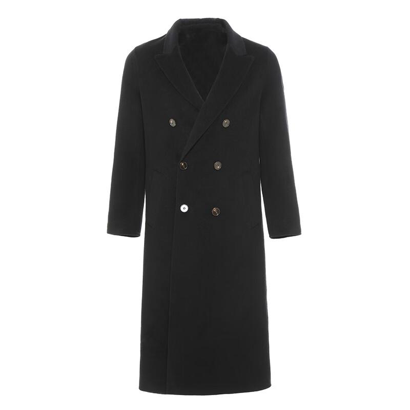 G·TENNA Men's TY28901 Wool Cashmere Peaked Lapel Overcoat