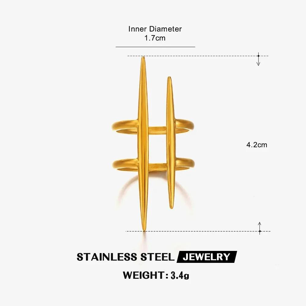 Stainless Steel Peace Dove Elegant Open Rings for Women Adjustable Punk Style High-End Retro Style Non Fading Jewelry Accessory