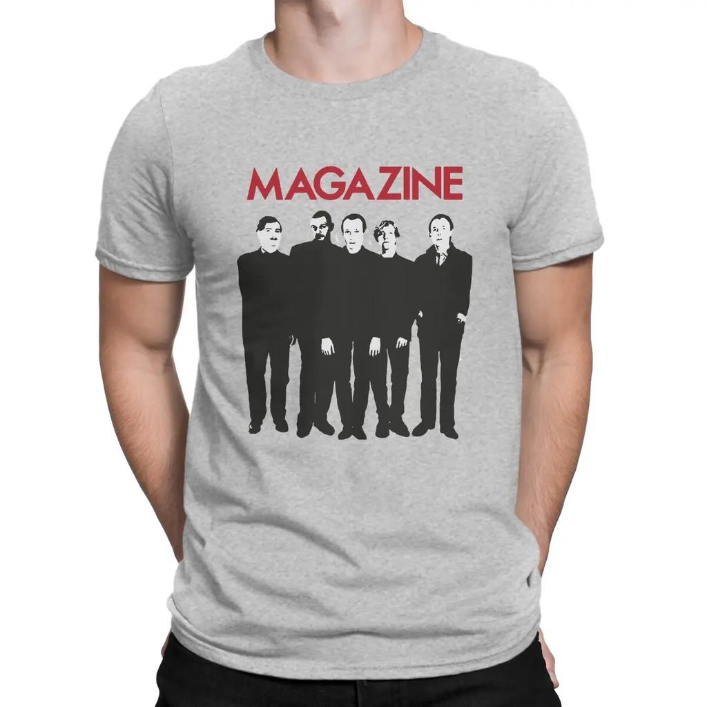 Magazinband T-Shirt Herren Reine Baumwolle Lustige T-Shirts Rundhals Magazin-T-Shirts Kurzarm Kleidung 4XL