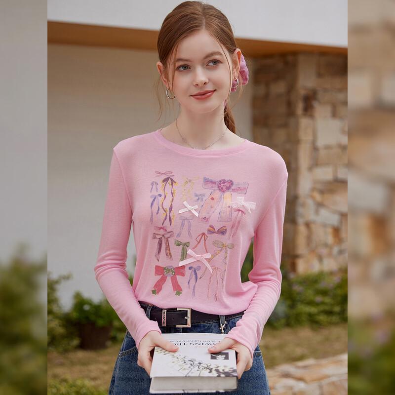 

Bailuyu Women s Sweet Printed Long Sleeve T-Shirt L