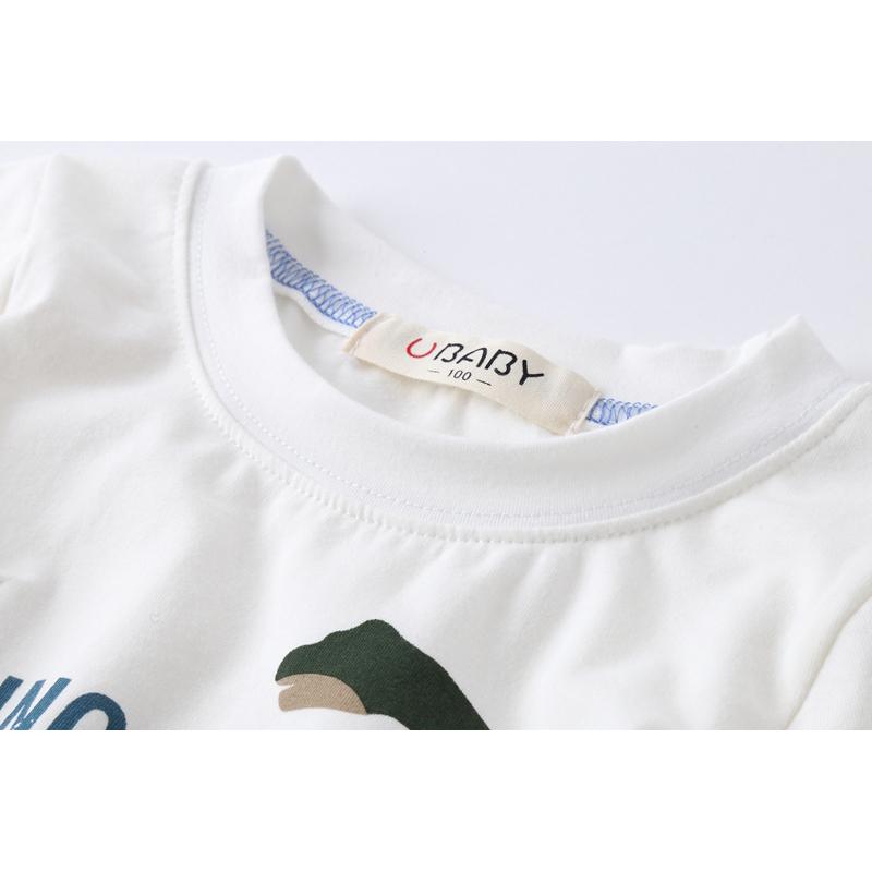 YUBAOBEI Srping algodão dos desenhos animados dinossauro meninos manga longa camiseta casual moda o-pescoço outono crianças roupas melhor esporte crianças topo
