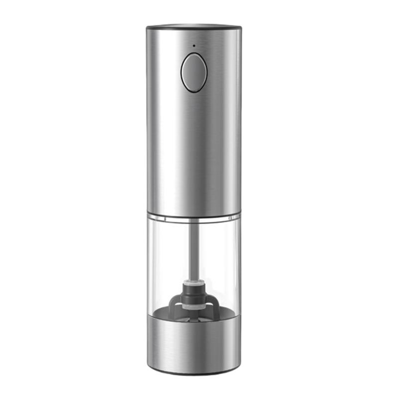 

Single Hand Peppers Salt Mills Electric Salt and Peppers Grinder Adjustable Fineness Spices Grinder Rechargeable 1 срібний