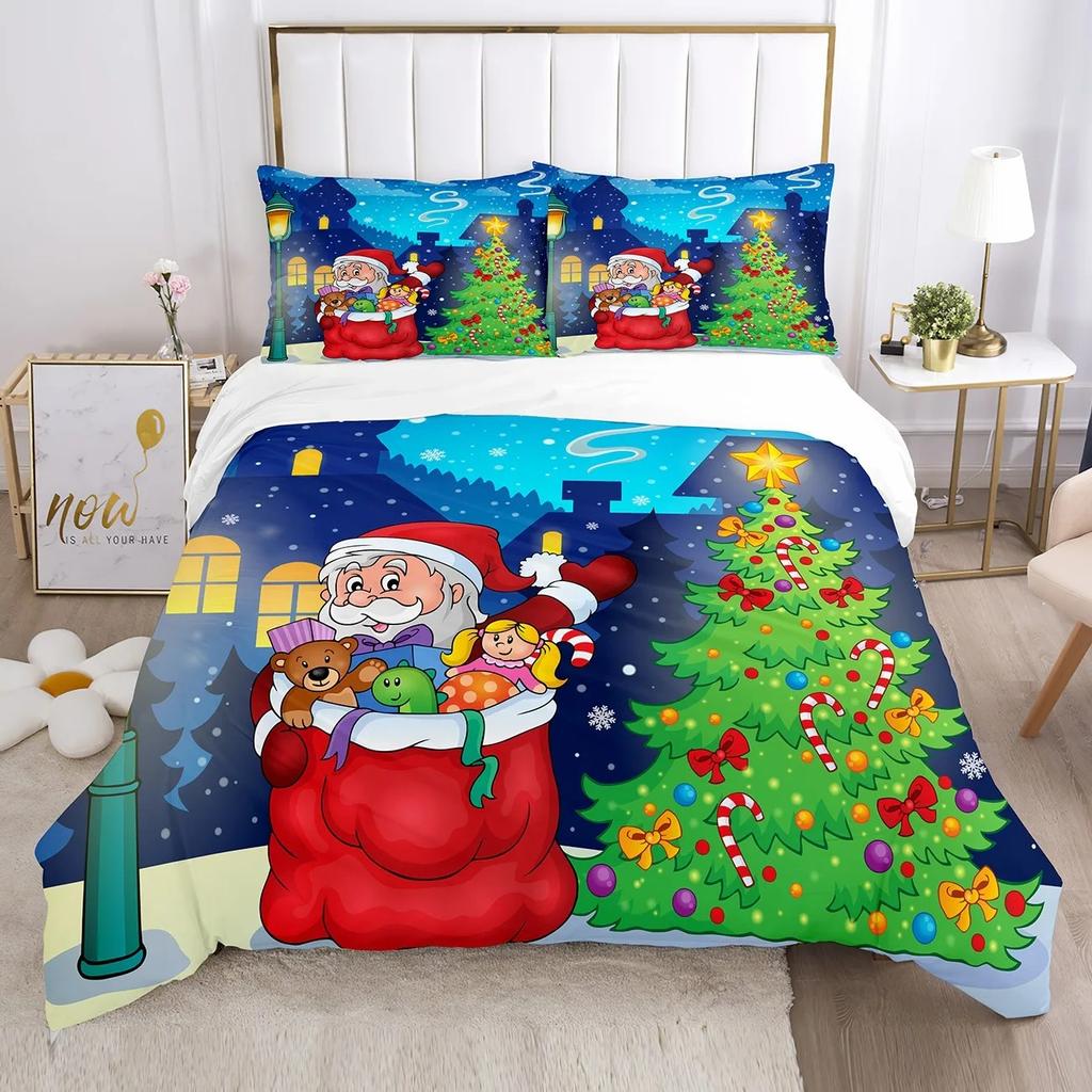 Rosa Rot Weihnachten Bettwäsche Set Niedlich Ohne Füllung Bettbezug Kissenbezug Einzel Doppel Kinder Erwachsene Neujahrsgeschenk Heimdeko Bettwäsche