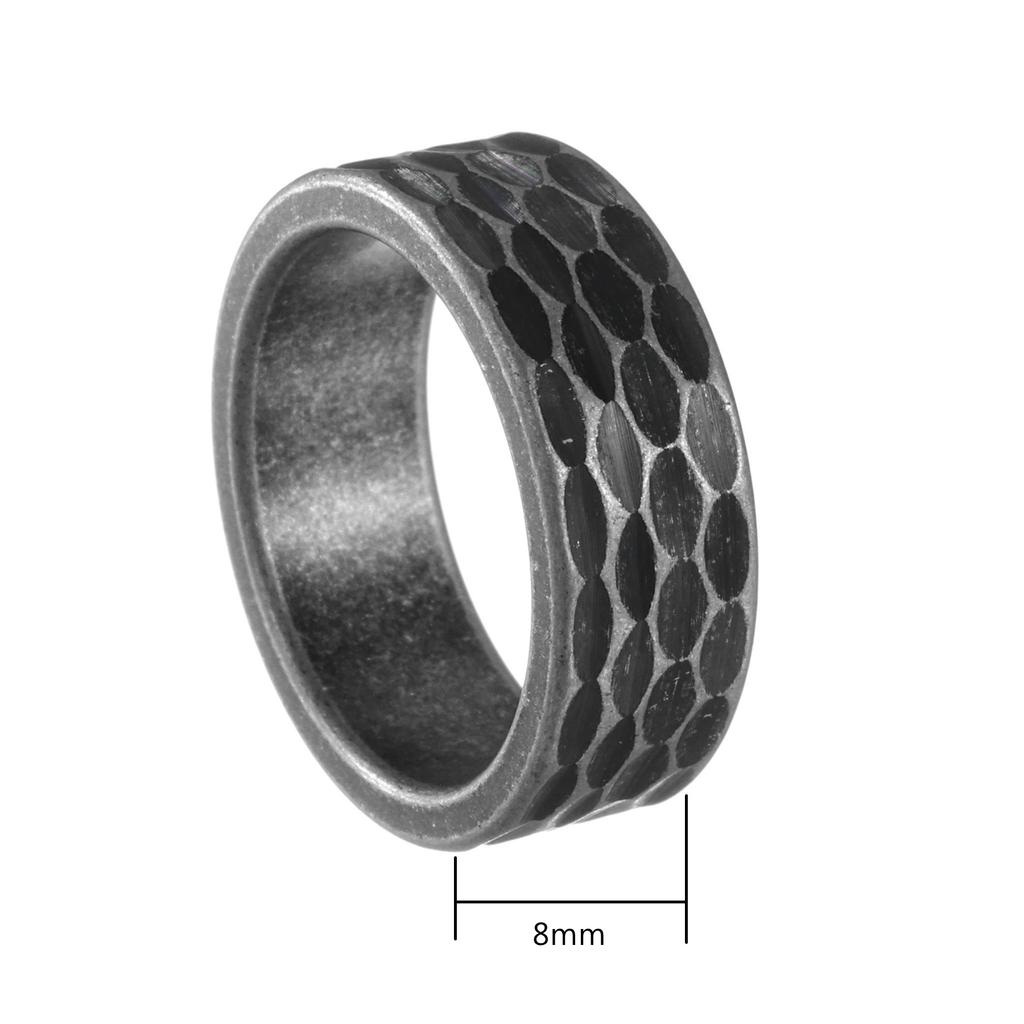 Vintage Gehämmerte Facettierte Titanringe Für Männer Frauen Schwarz Gebürsteter Edelstahlring Hochzeit Verlobung Schmuck Geschenk