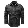 Vintage American Style Loose Fit Cotton Long Sleeve Work Shirt For Men