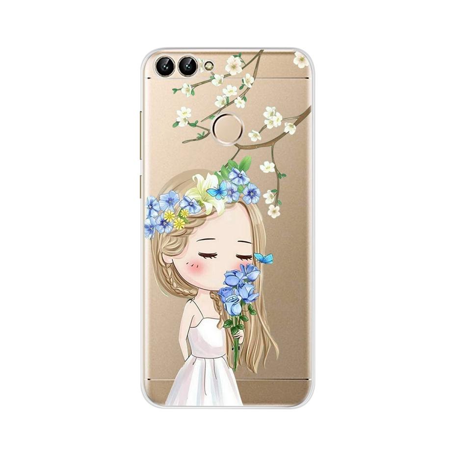 For Huawei P Smart Case TPU Soft Silicon Lavender Flower Back Cover Phone Case For Huawei P Smart 2018 FIG-LX1 PSmart Case 5.65"