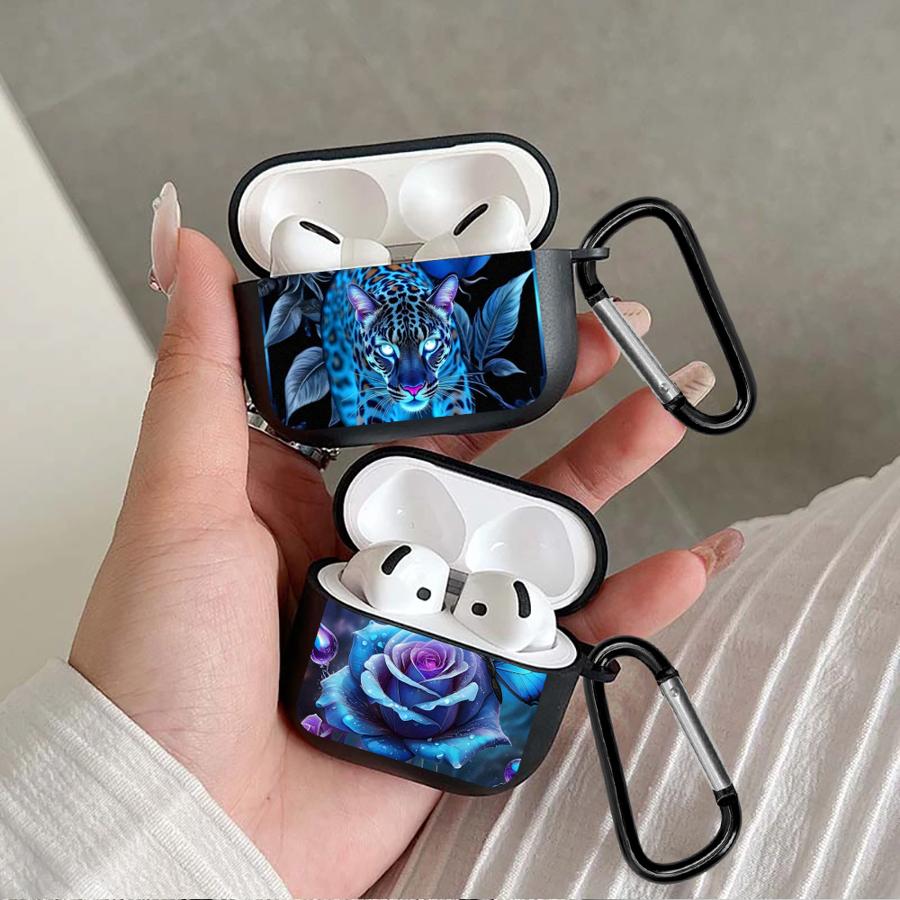 Blaue Blumen Kopfhörerhüllen Hülle für Airpods 1 4 Pro3 Pro2 Pro 2 3