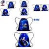 Sonic Hedgehog Drawstring Bag Portable Oxford Cloth Bag For Gifts Blue Color Creative Cartoon Style