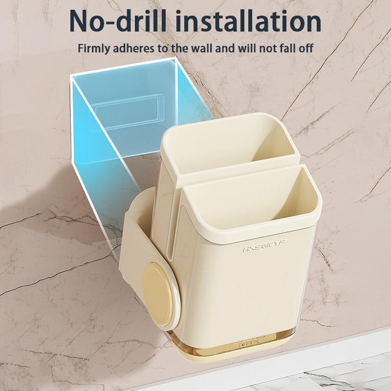 Kitchen Cutlery Rack Household Wall-Mounted No-Drill Countertop/Wall Compatible Rotatable Chopstick Holder