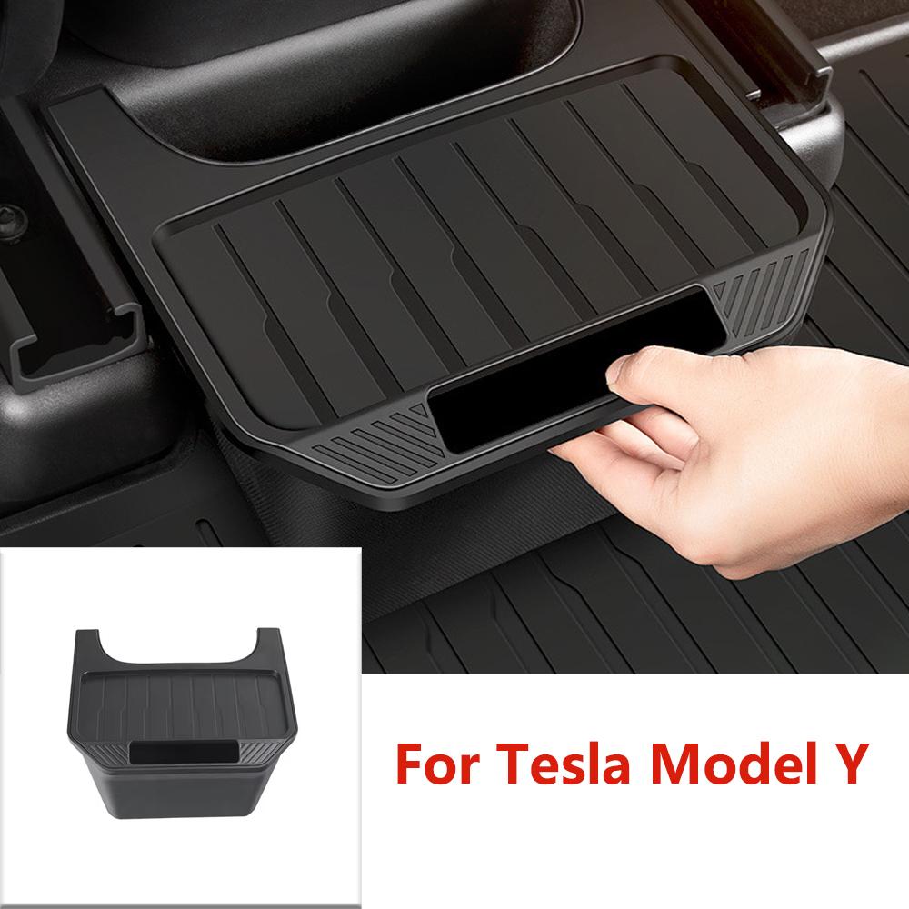 

Rear Seat Storage Box for Tesla Model Y Juniper 2021-2025 Organizer Center Console Bins Backseat Trash Can Garbage Accessories For Tesla Model Y