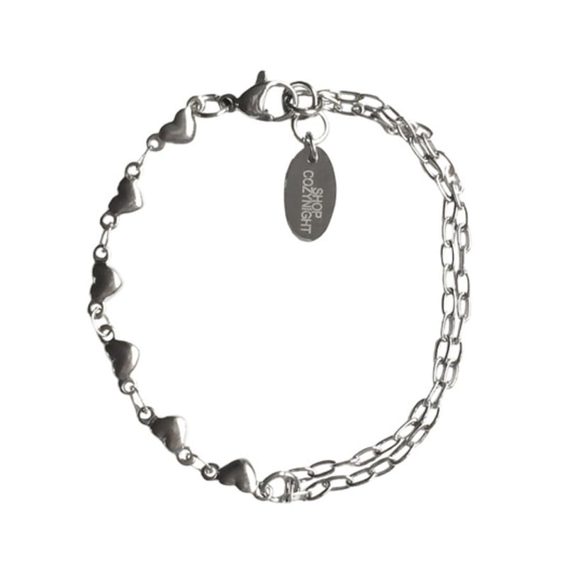 821WEBSERVICE Heart Half Chain Bracelet