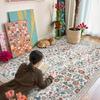 Bohemian Floral Rug Vibrant Blossom Floral Living Room Area Rug Minimalist Bedroom Decorative Rug Washable Rug