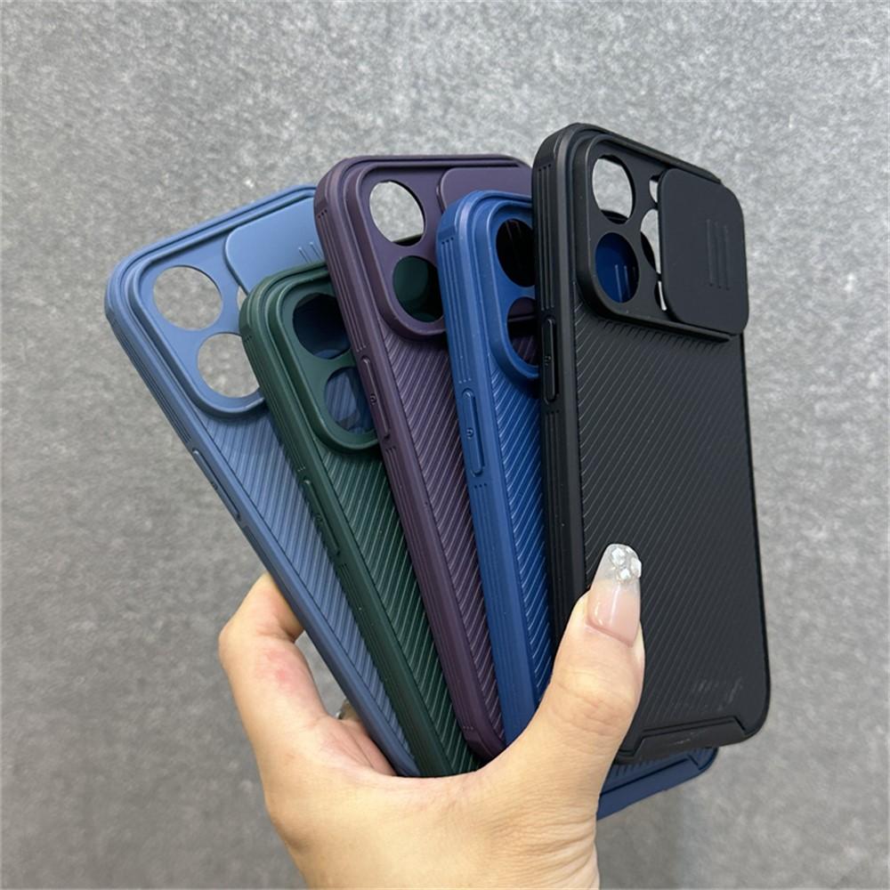 Luxury Slide Camera For MagSafe Magnetic Armor Case For 16 15 14 13 12 Pro Max Plus Mini 11 Wireless Charge Bumper Cover
