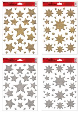 Stained Glass 20 X 30 Gold/silver Stars WB-21 / WXG-5003
