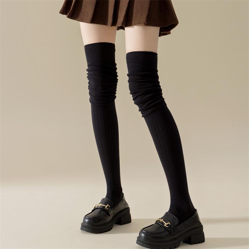 Chaussettes hautes pour femmes en automne et en hiver, chaussettes longues de protection du genou jusqu'aux cuisses, amincissantes et anti-chute, chaussettes hautes en coton