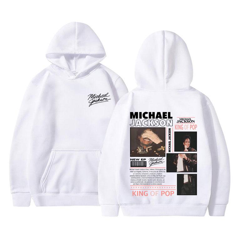 Felpa con cappuccio grafica Michajackson Re del Pop Uomo Donna Vintage Gotico Rock Felpa Uomo Hip Hop Punk Felpe con cappuccio oversize