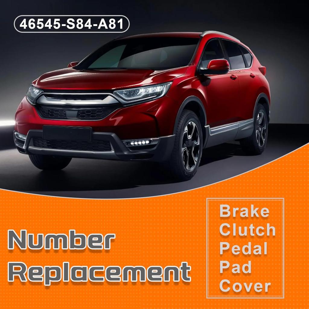 Brake Clutch Pedal Pad Cover 46545-S84-A81, Compatible With Honda Accord CR-V Civic, Rubber Pad Manual Replacement (Black)