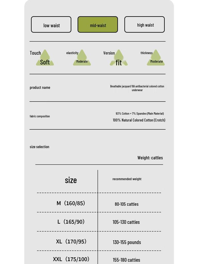 GUJIN Women's High-Waist Cotton Briefs (3-Pack)