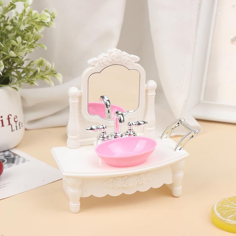 16Cm Doll House Home Furnishings Bathtub Washbasin Toilet Matching Model
