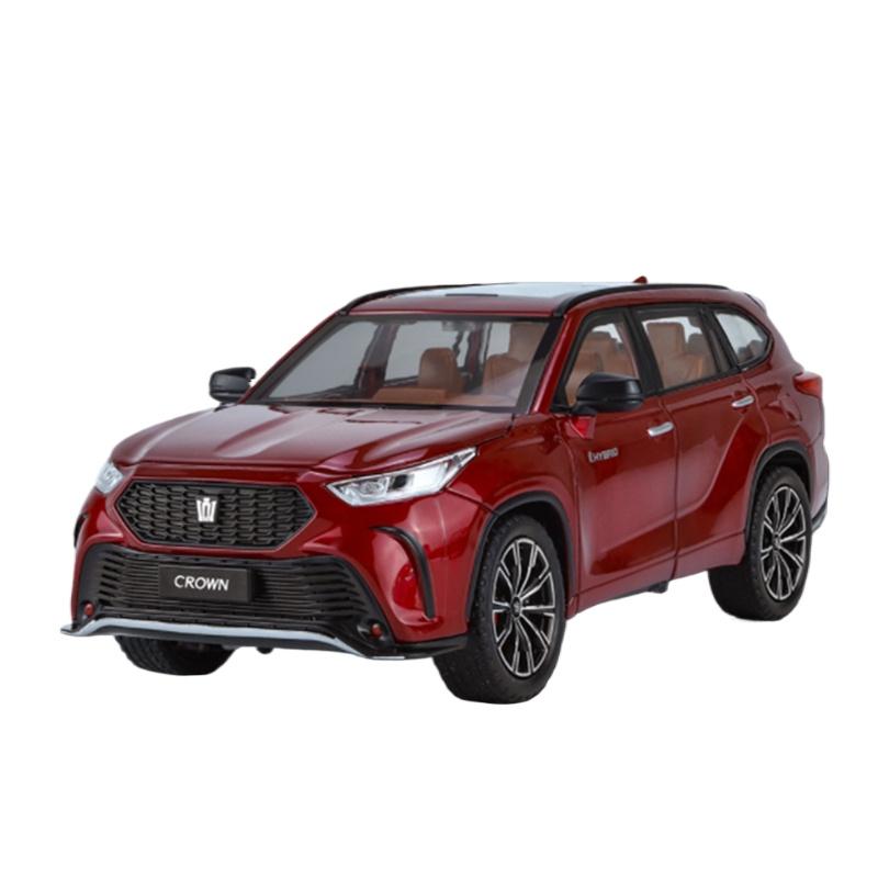 1/24 Toyota Crown KLUGER SUV Alloy Car Model Diecast Metal Toy Off-road Vehicles High Simulation Sound and Light Collectibles Kids Gift